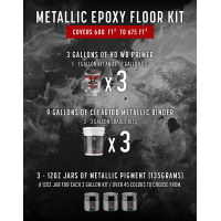 Metallic Epoxy - Floor Kit - 600 to 675 sq ft - Super Thick 20 to 24mil Coating